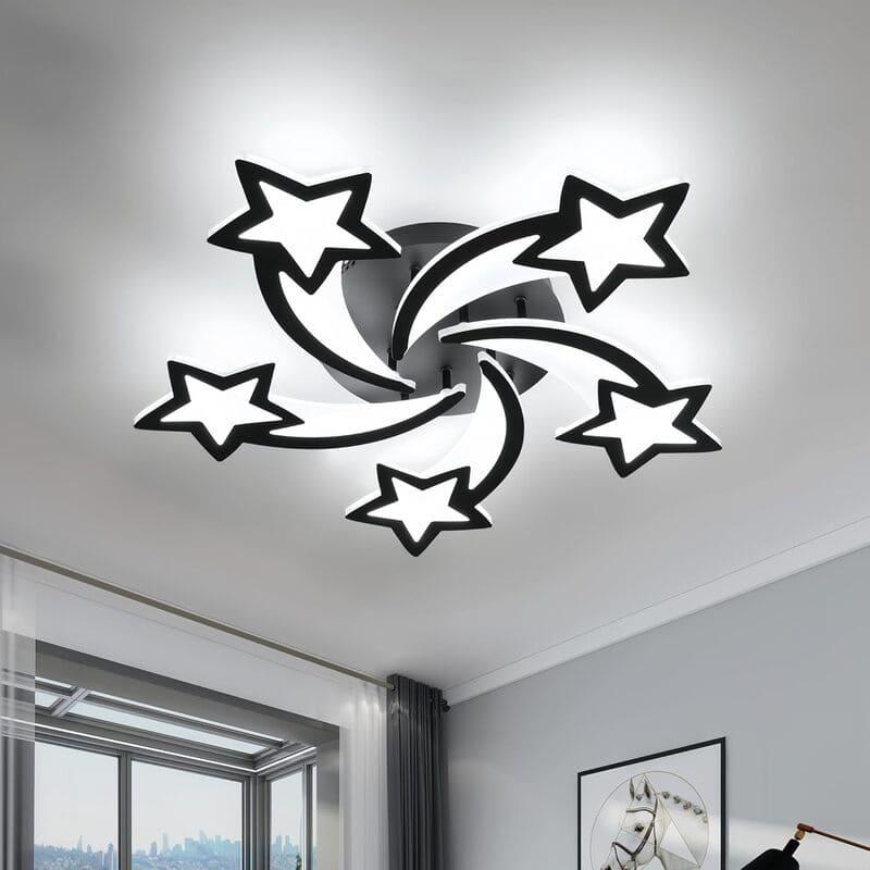 Lustra LED CCT neagra cu telecomanda Stars 100W
