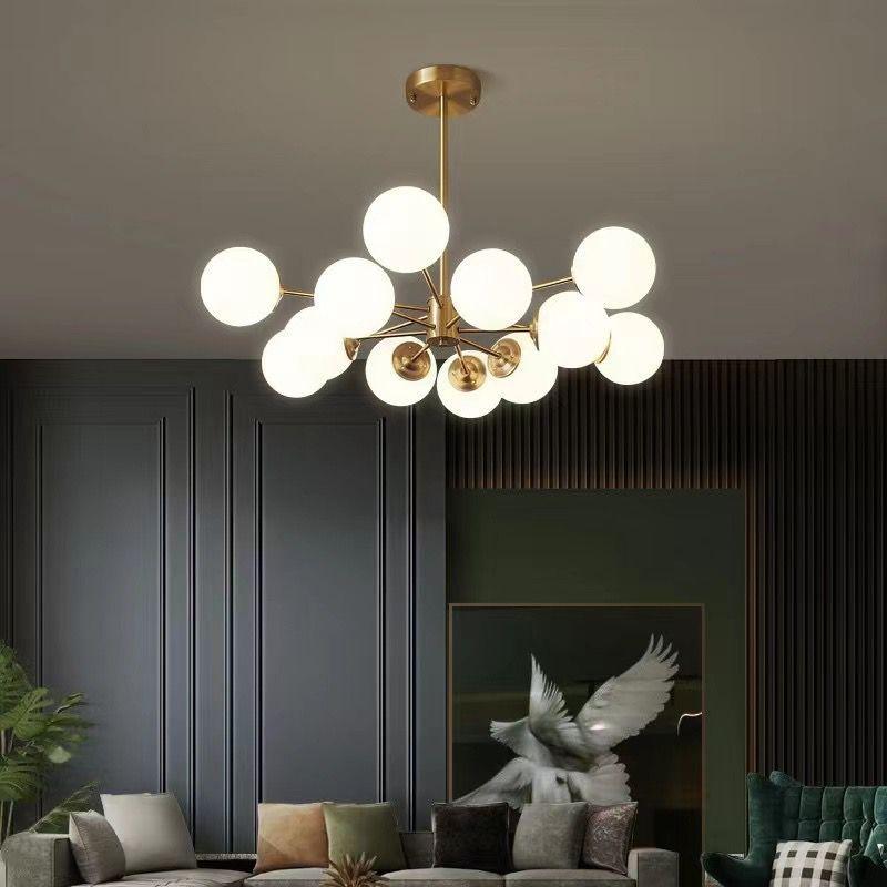 Lustra LED moderna 12 Globuri Gold