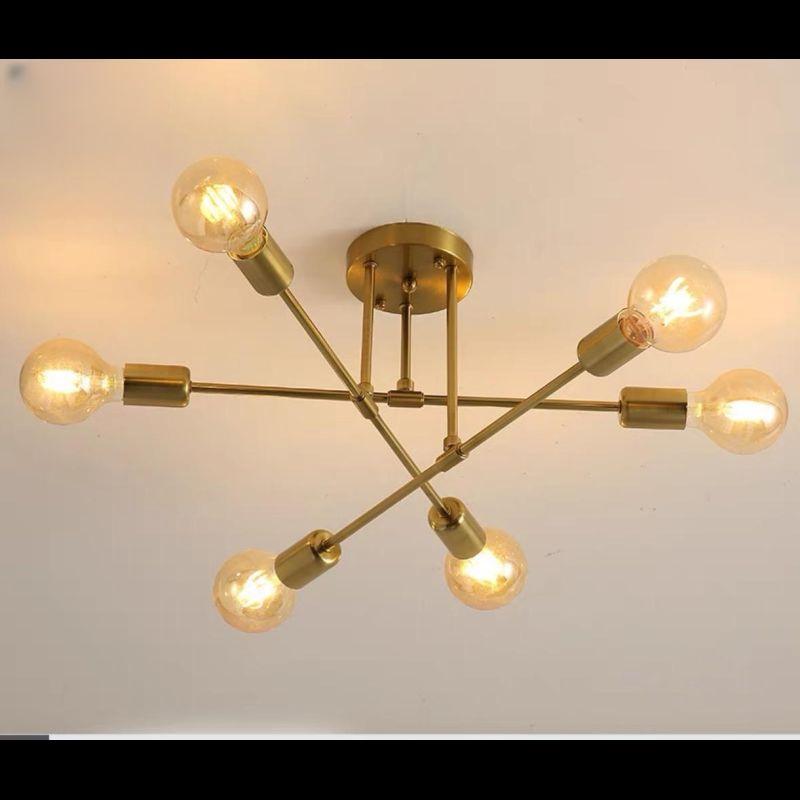 Lustra LED moderna 6 becuri Gold