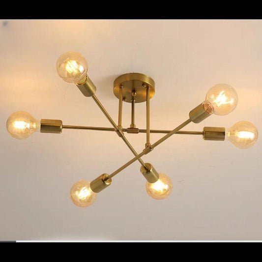 Lustra LED moderna 6 becuri Gold