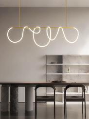 Lustra LED neonflex gold CCT cu telecomanda 80W 150cm