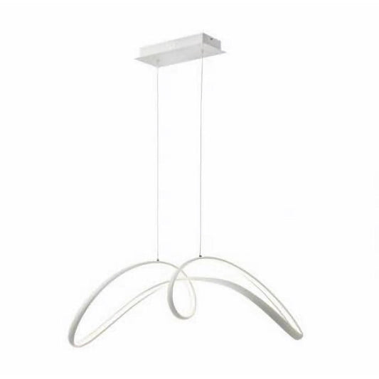 Lustra LED spiral alba CCT cu telecomanda 108W