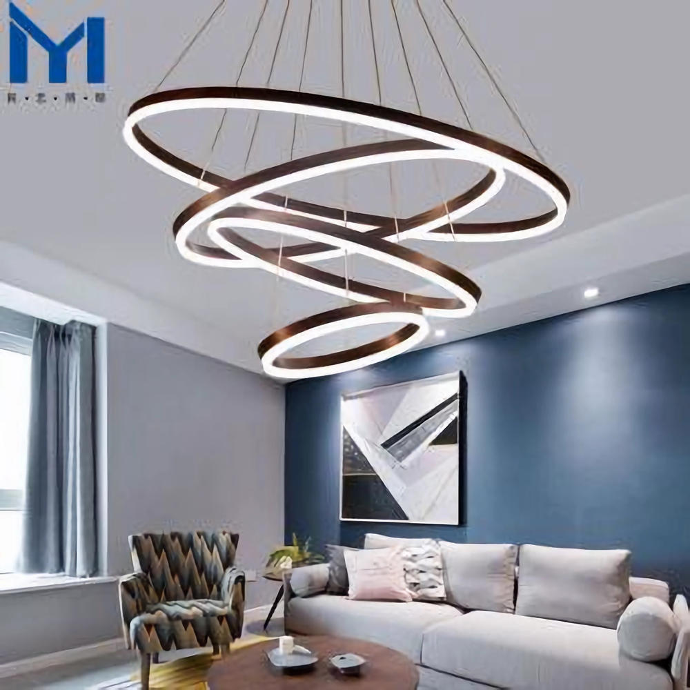 Lustra LED suspendata dimabila telecomanda maro 180W