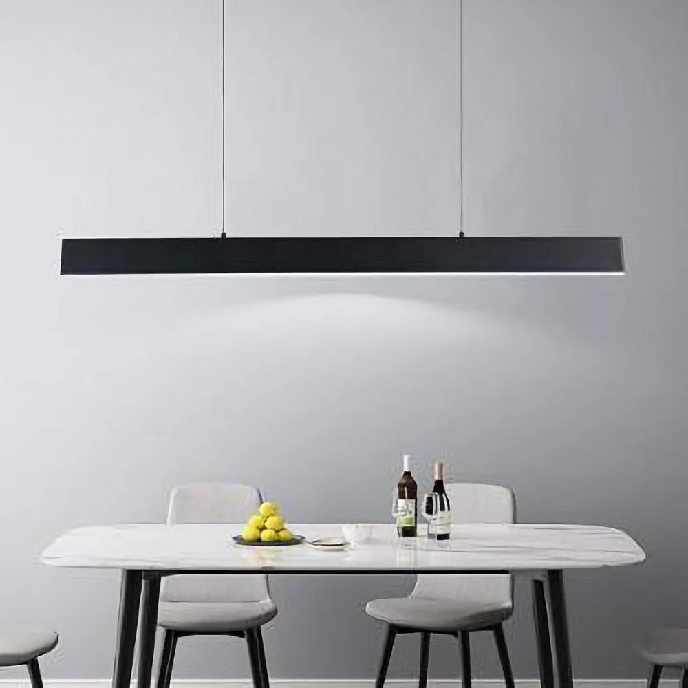 Lustra LED suspendata cu telecomanda CCT neagra 120cm 36W