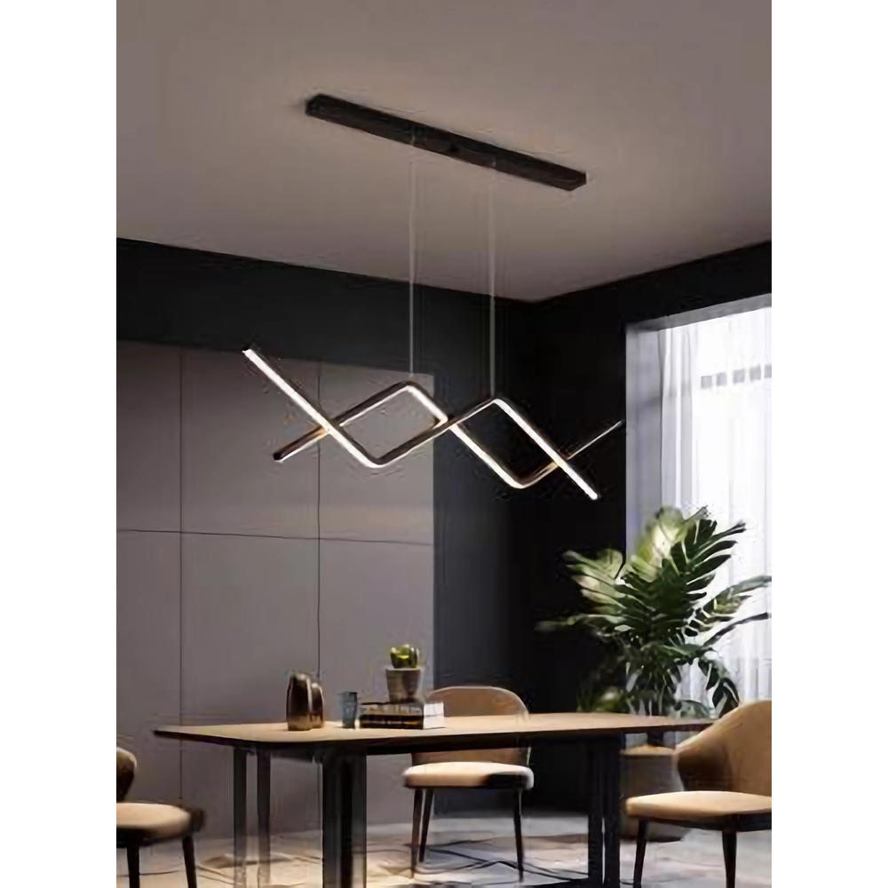 Lustra LED suspendata cu telecomanda CCT neagra 56W