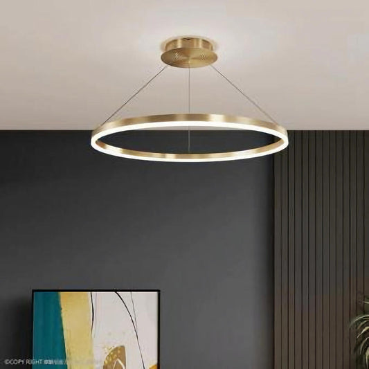 Lustra LED suspendata CCT cu telecomanda gold 60cm 66W