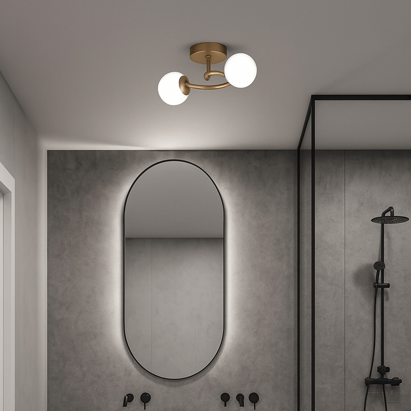 Lustra moderna Nordic gold 2xE27 globuri