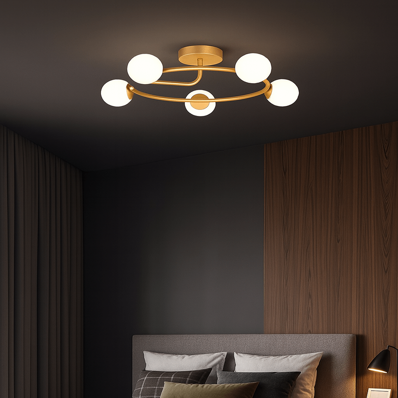 Lustra moderna Nordic gold 5xE27 globuri