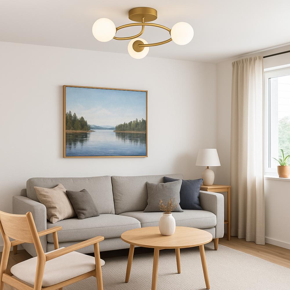 Lustra moderna Nordic gold 3xE27 globuri