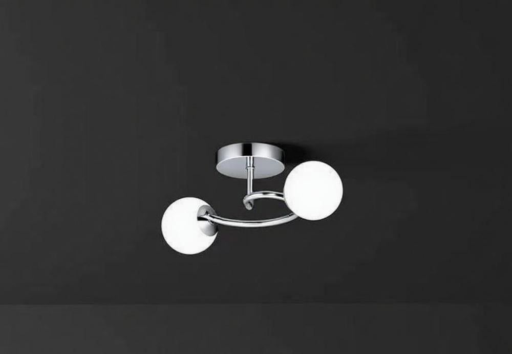 Lustra moderna Nordic silver 2xE27 globuri
