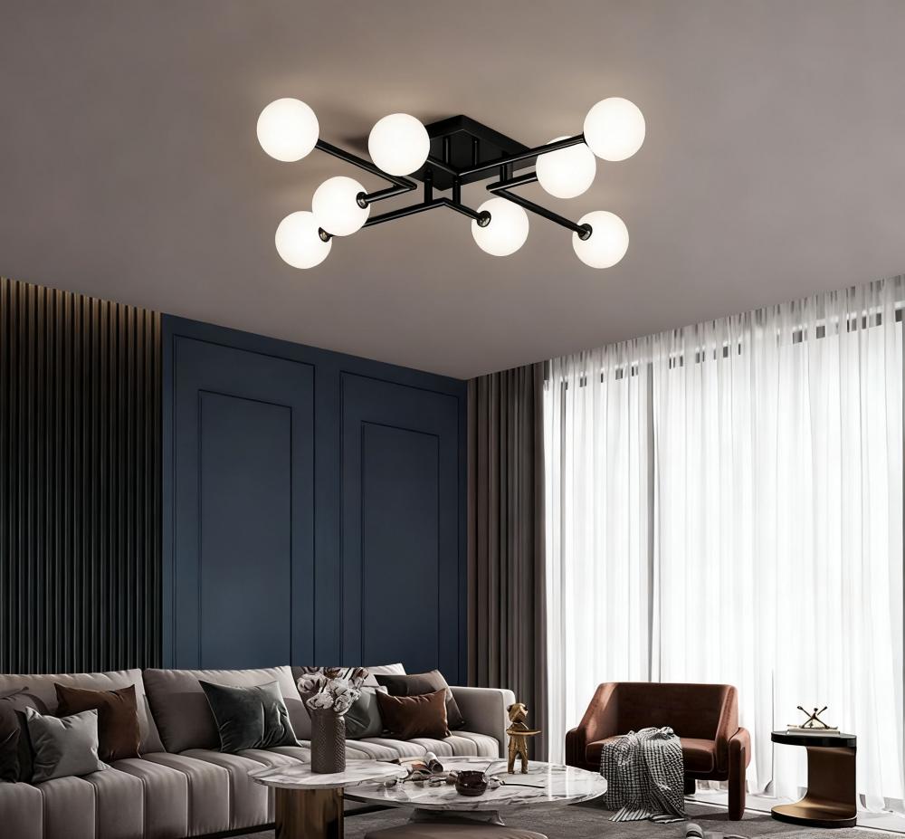 Lustra moderna Novix 8xE27 neagra