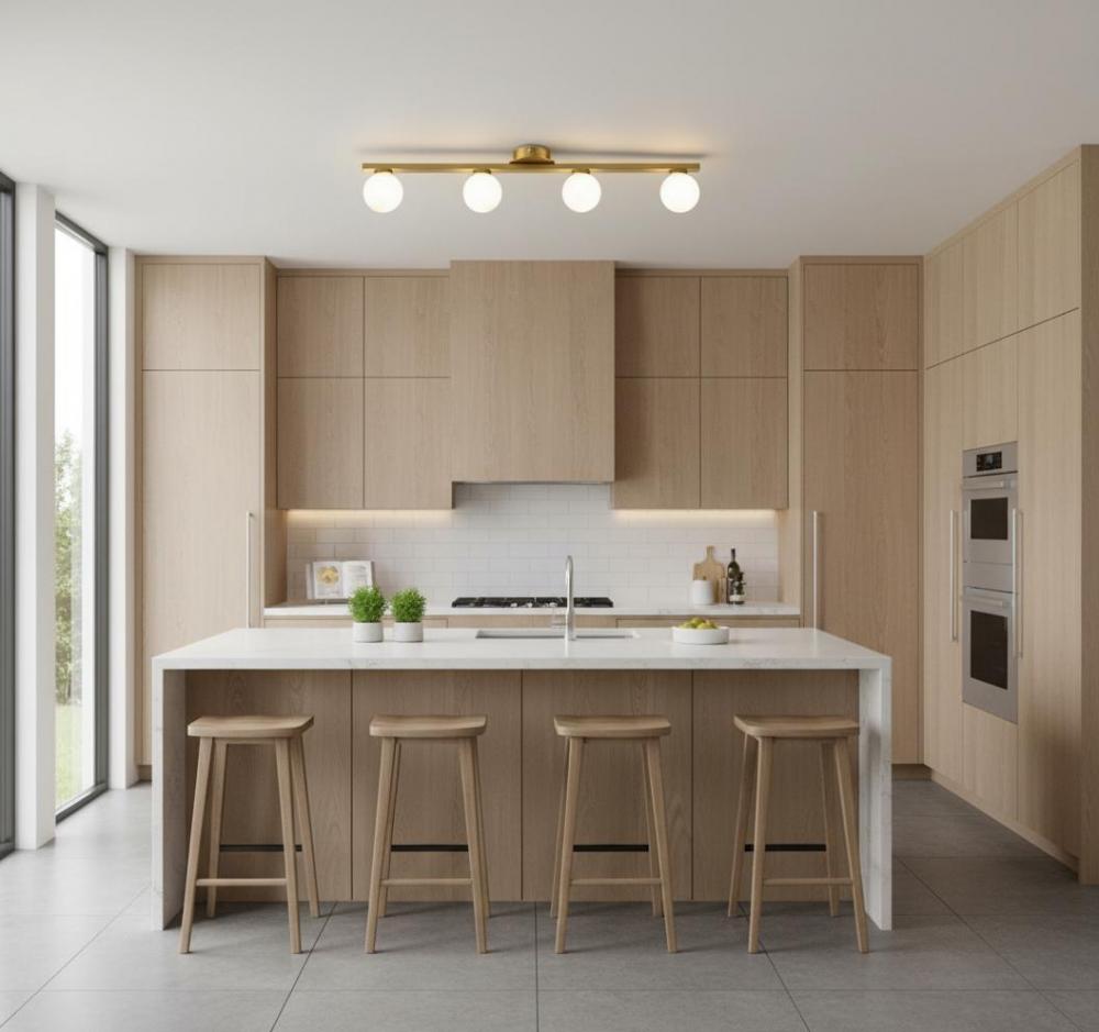 Lustra moderna gold 4 globuri