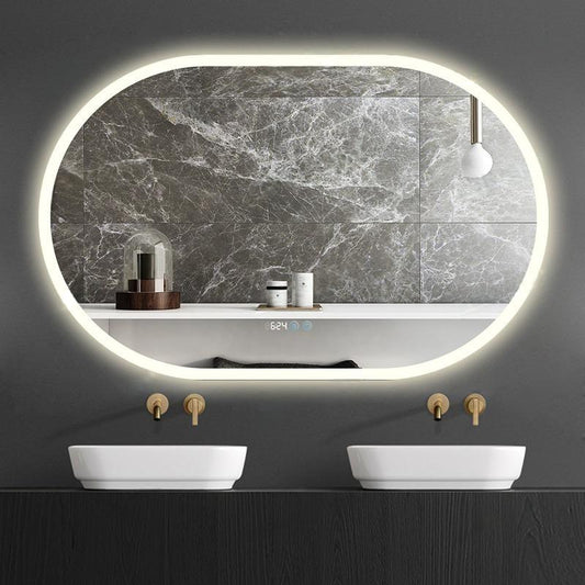 Oglinda LED 110x70 intrerupator touch dezaburire ceas CCT Dimabila 51W LL058-105