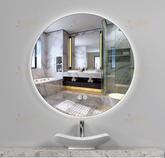 Oglinda LED Rotunda 60cm CCT dimabila intrerupator touch dezaburire 29W LL006