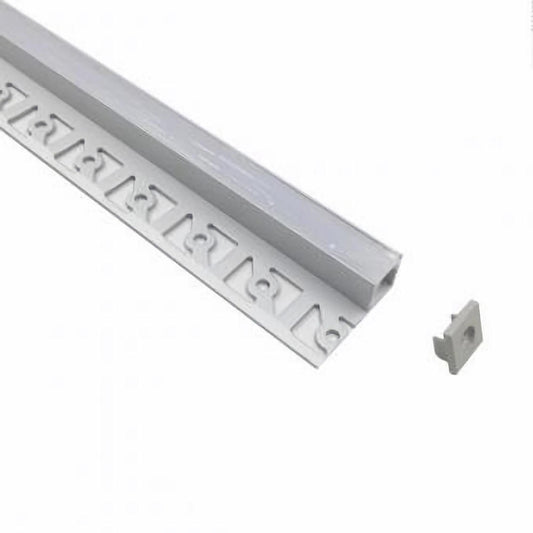 Profil LED 2m de capat incastrat sub tencuiala