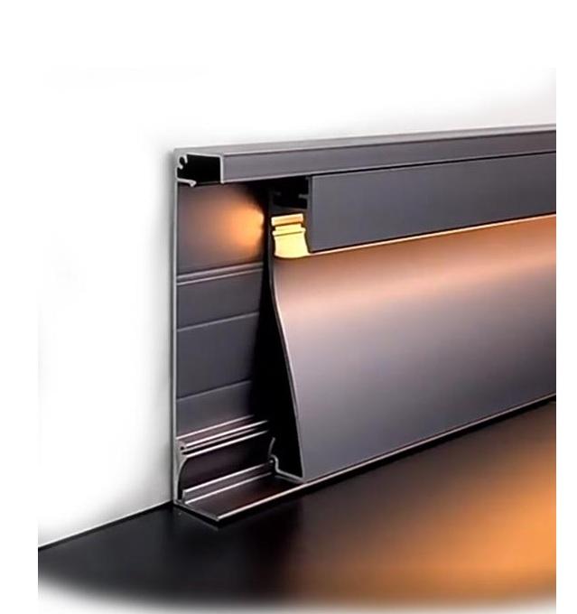 Profil LED aluminiu pentru plinta negru 2m