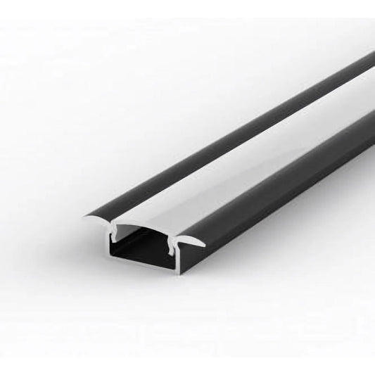 Profil LED incastrat negru 2m dispersor alb