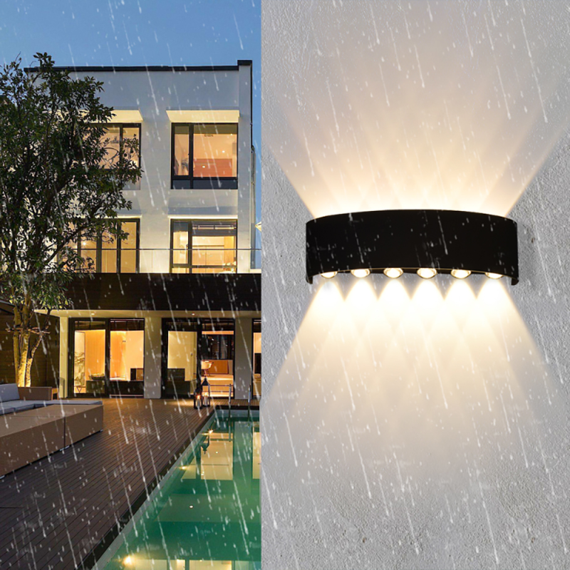 Aplica LED de fatada neagra 12W