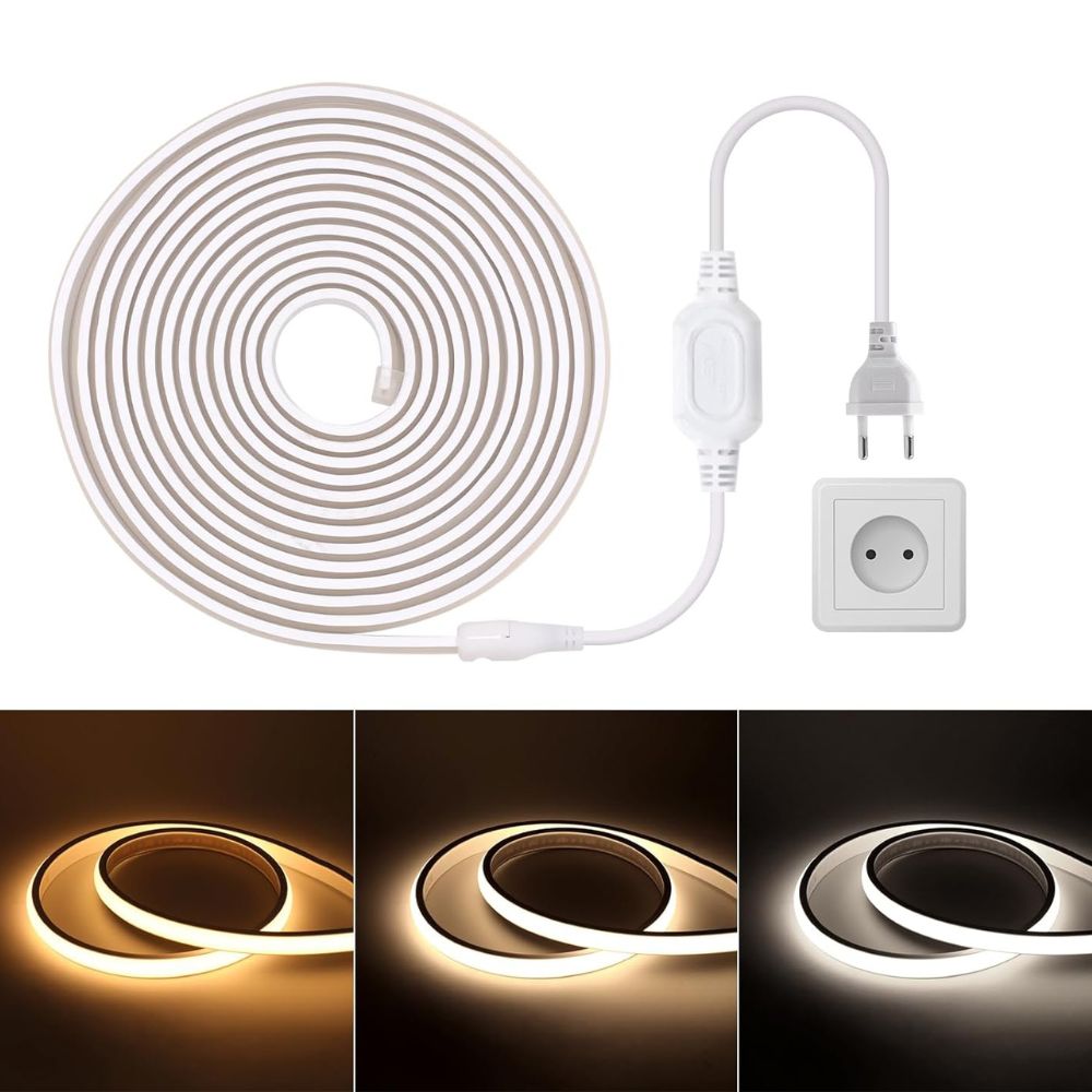 Rola 5m Banda LED 220V slim COB impermeabila 11W/m