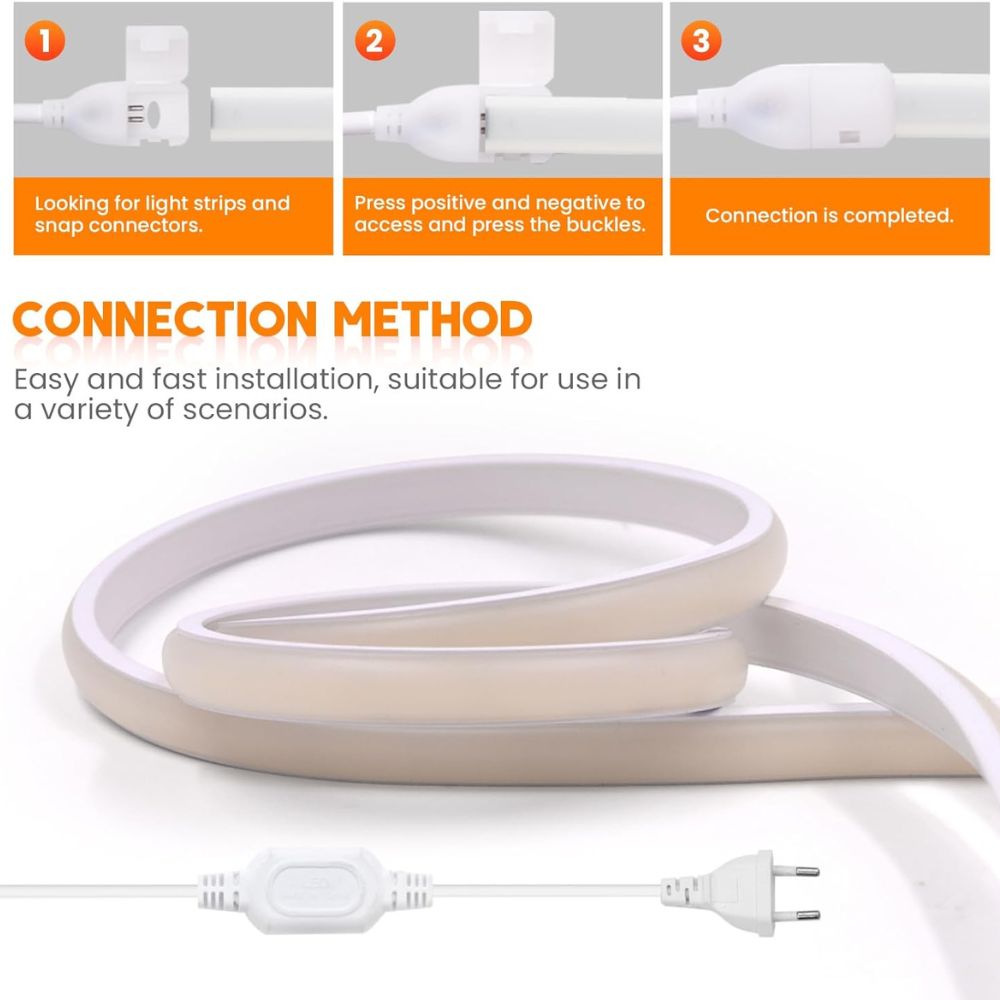 Rola 5m Banda LED 220V slim COB impermeabila 11W/m