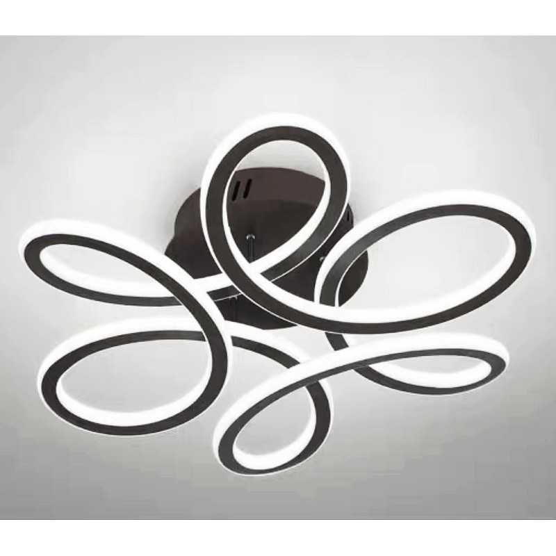 Lustra LED CCT cu telecomanda neagra 230W