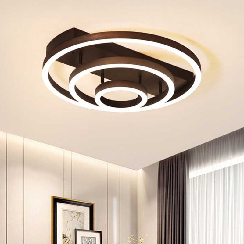 Lustra LED dimabila cu telecomanda 3 functii orientabila maro 160W
